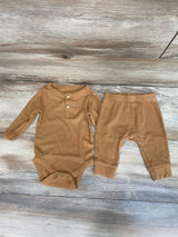 Cat & Jack Henley Bodysuit & Pants Brown sz 0-3m