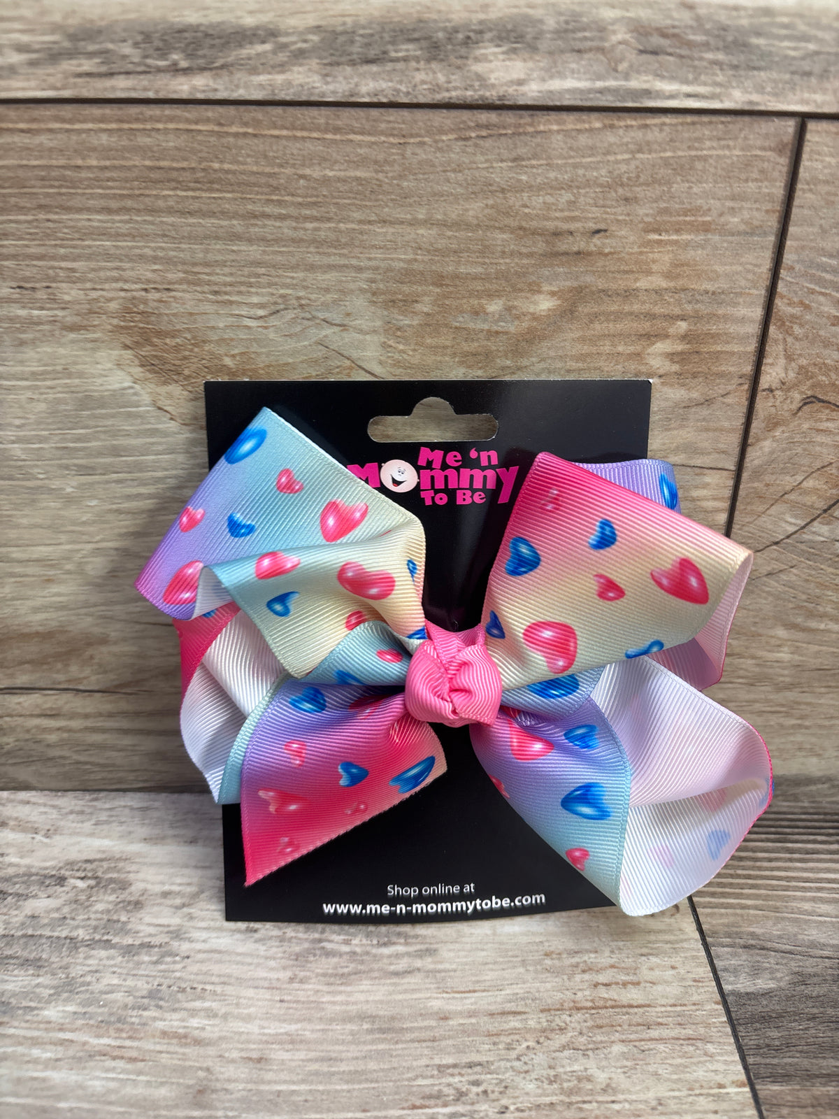 NEW Large Heart Print Hair Bow