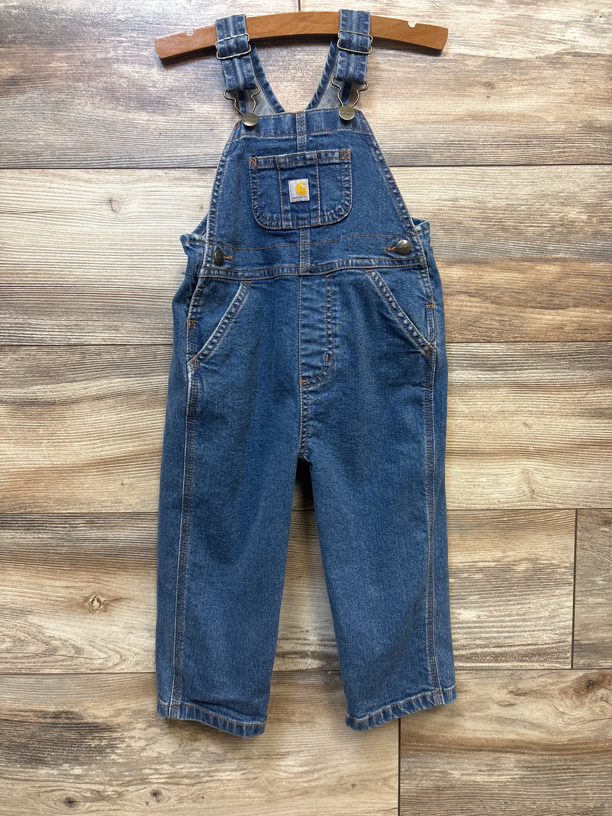 Carhartt Washed Denim Bib Overalls Blue sz 2T