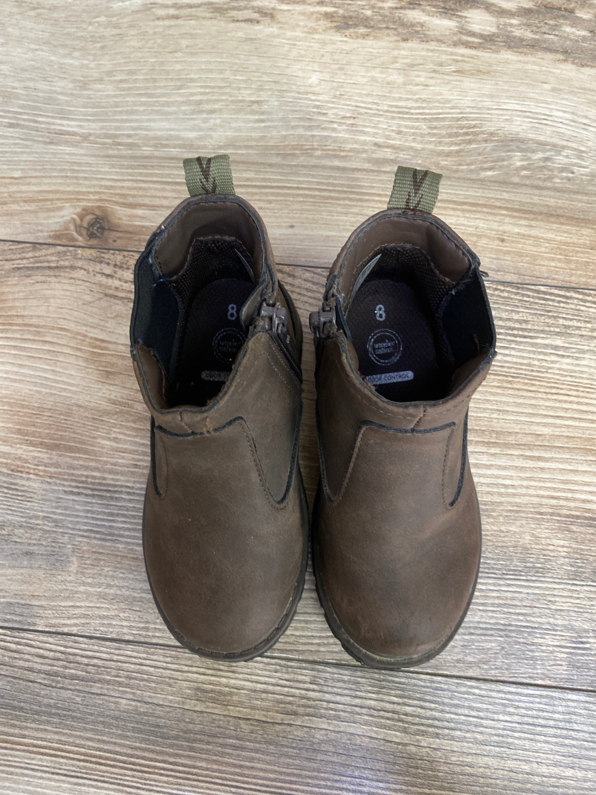 Wonder Nation Chelsea Ankle Boots Brown sz 8c
