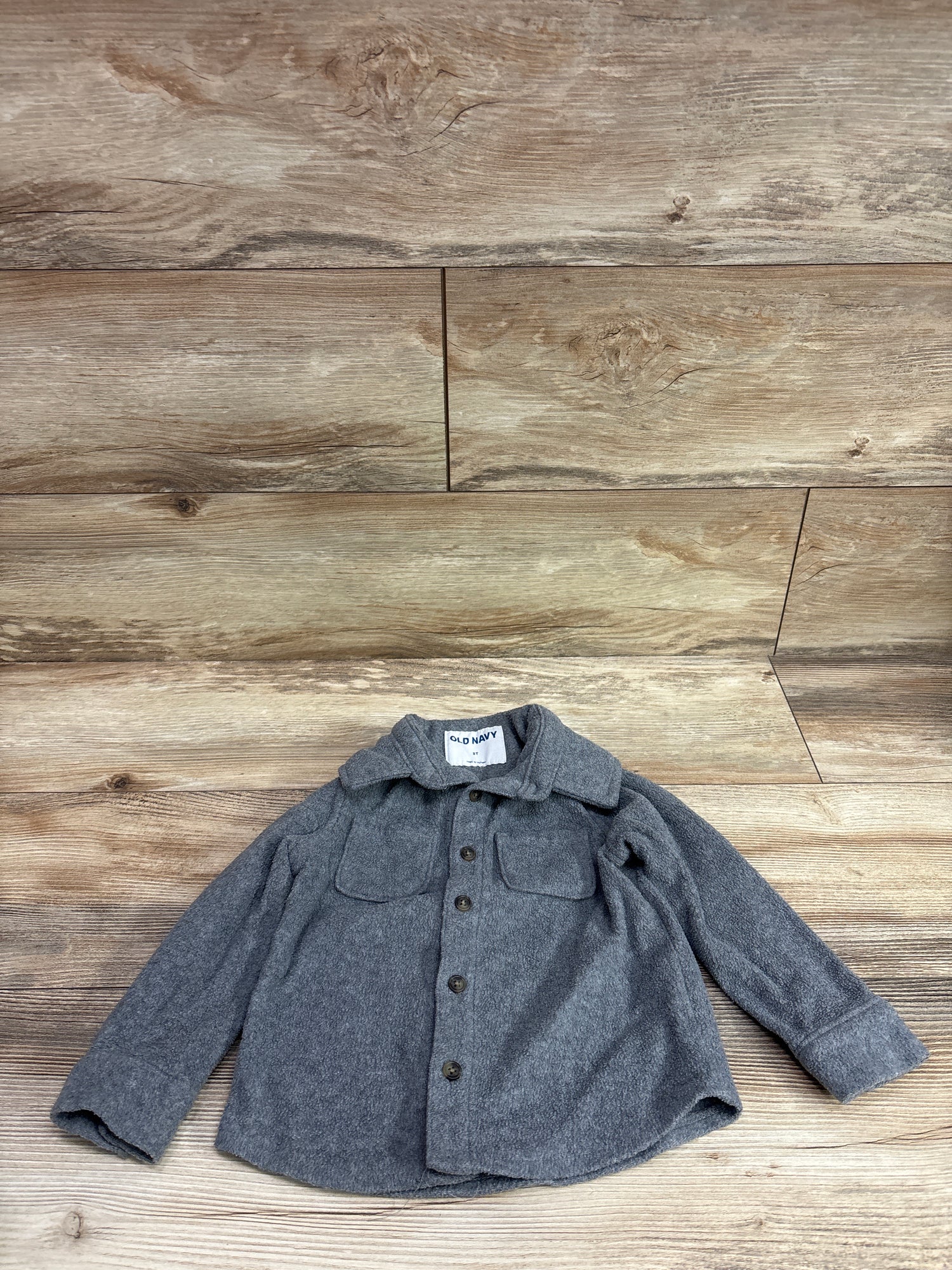 Old Navy Fleece Button Up Jacket Grey sz 3T