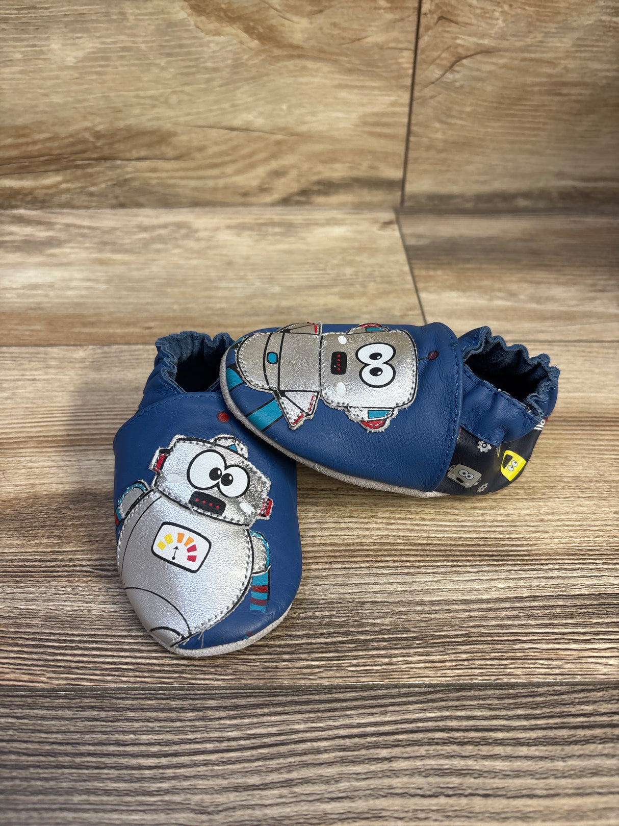 Robeez Robot Soft Sole Shoes Navy sz 4c