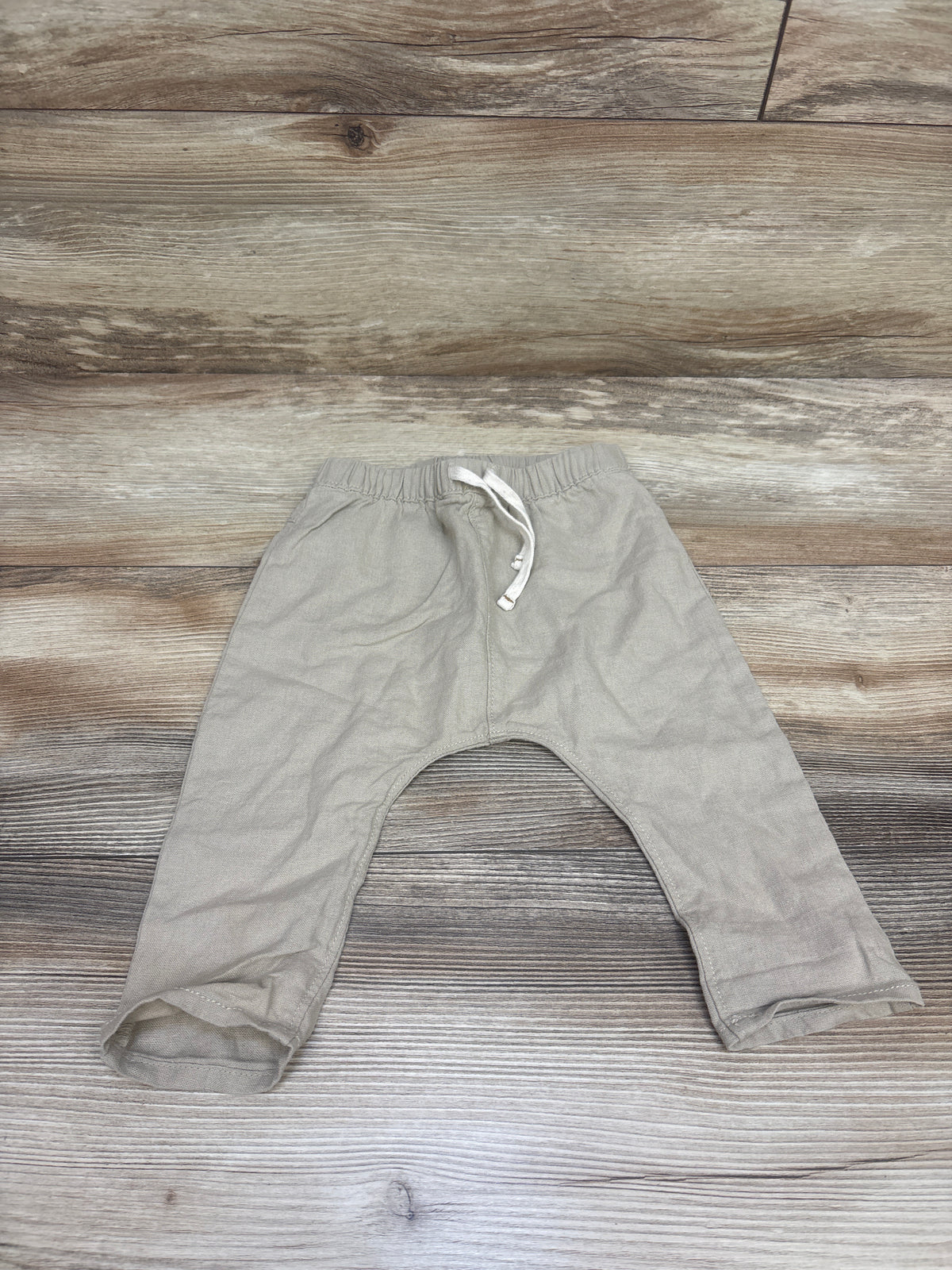 Old Navy Drawstring Linen-Blend Pants Beige sz 6-12m