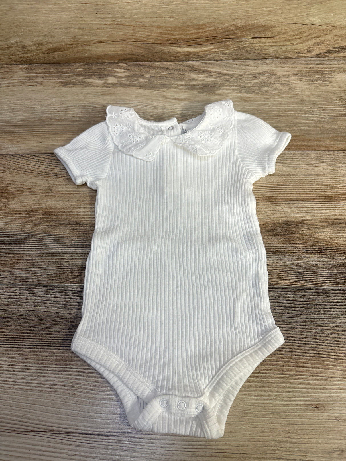 Nicole Miller Eyelet Collar Bodysuit White sz 18m