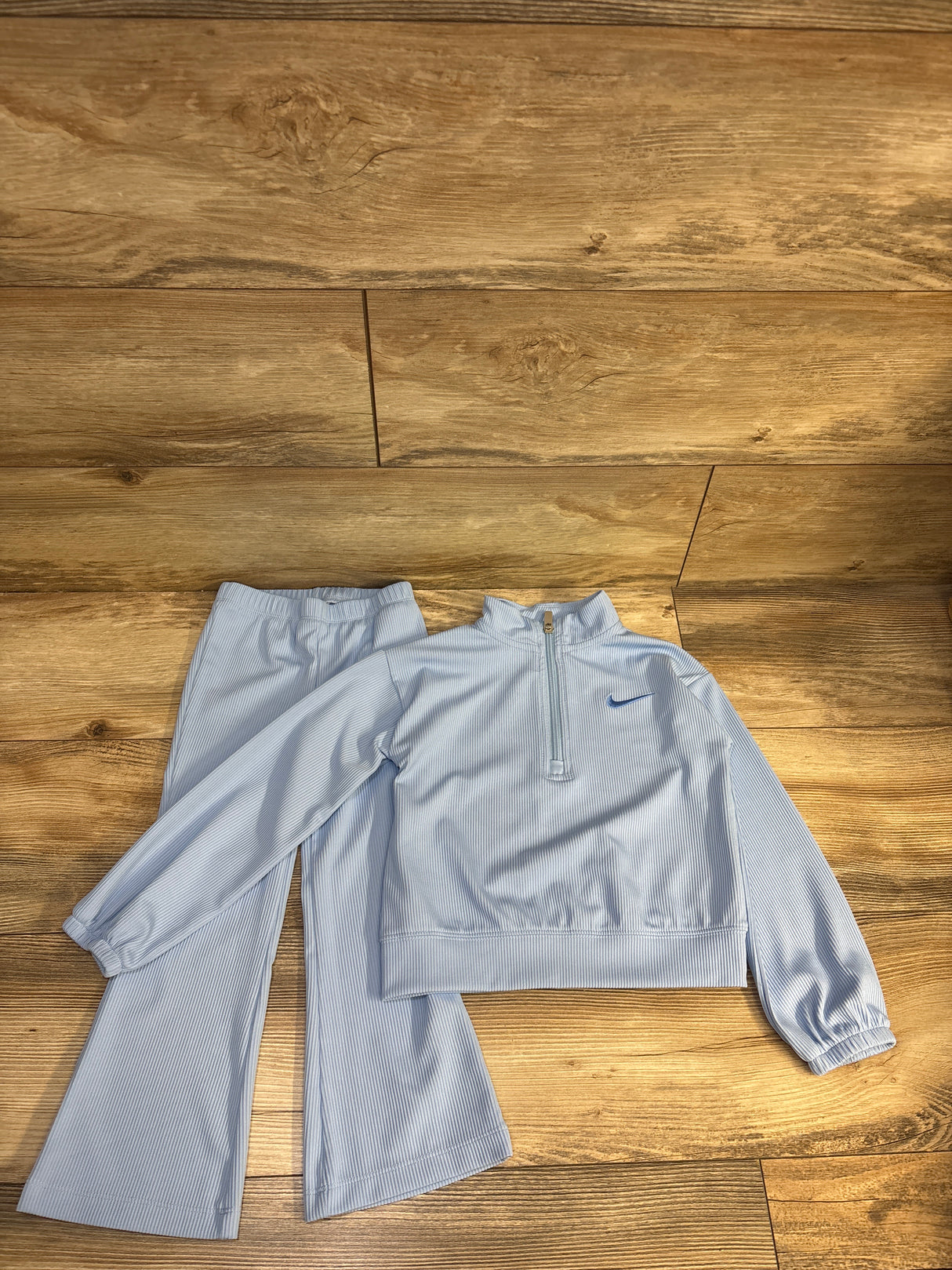 Nike 2pc Ribbed Half-Zip Jacket & Flare PantsSet Blue sz 4T