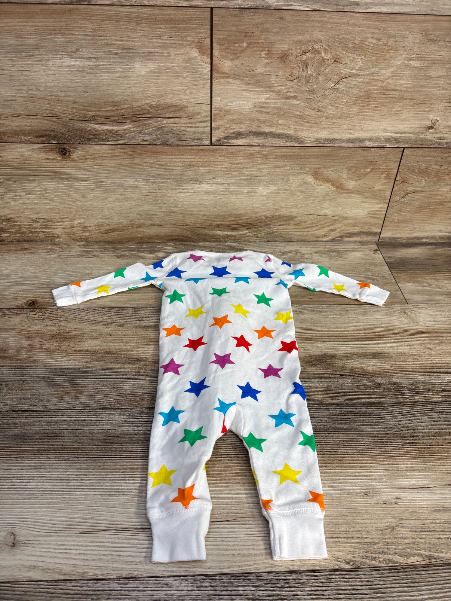 Primary Organic Star Print Sleeper White sz 3-6m