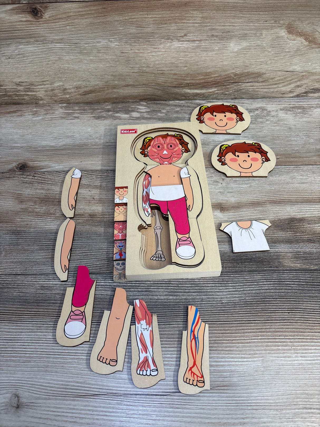 Kidzlane Wooden My Body Puzzle, 29pc Girl Anatomy