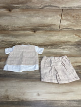 NEW Hop Baby 4pc Vest Short Set White sz 9-12m