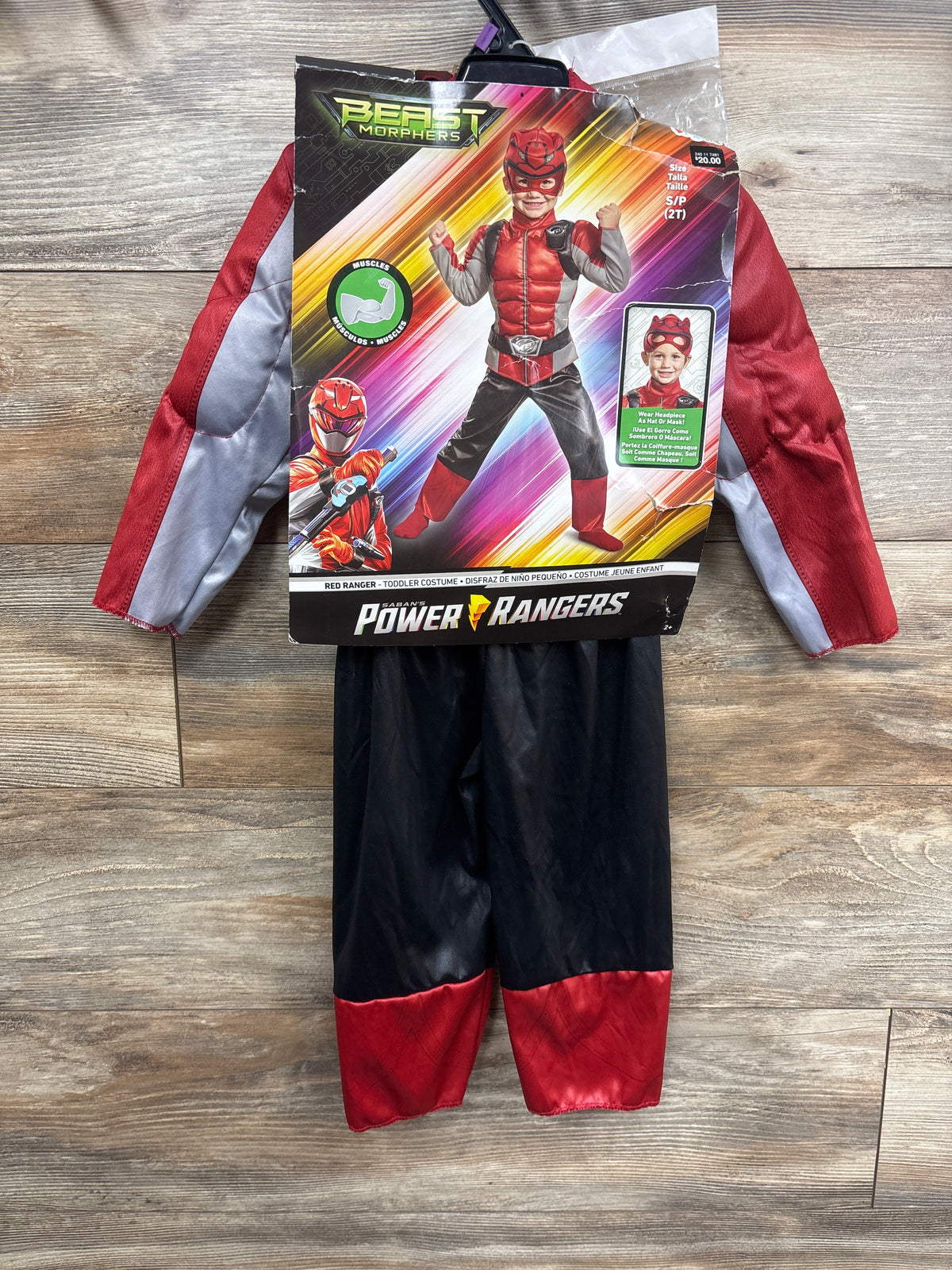 Disguise 2pc Power Rangers Beast Morpher Costume Red sz 2T
