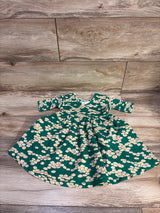 Hanna Andersson Floral Dress Green sz 2T