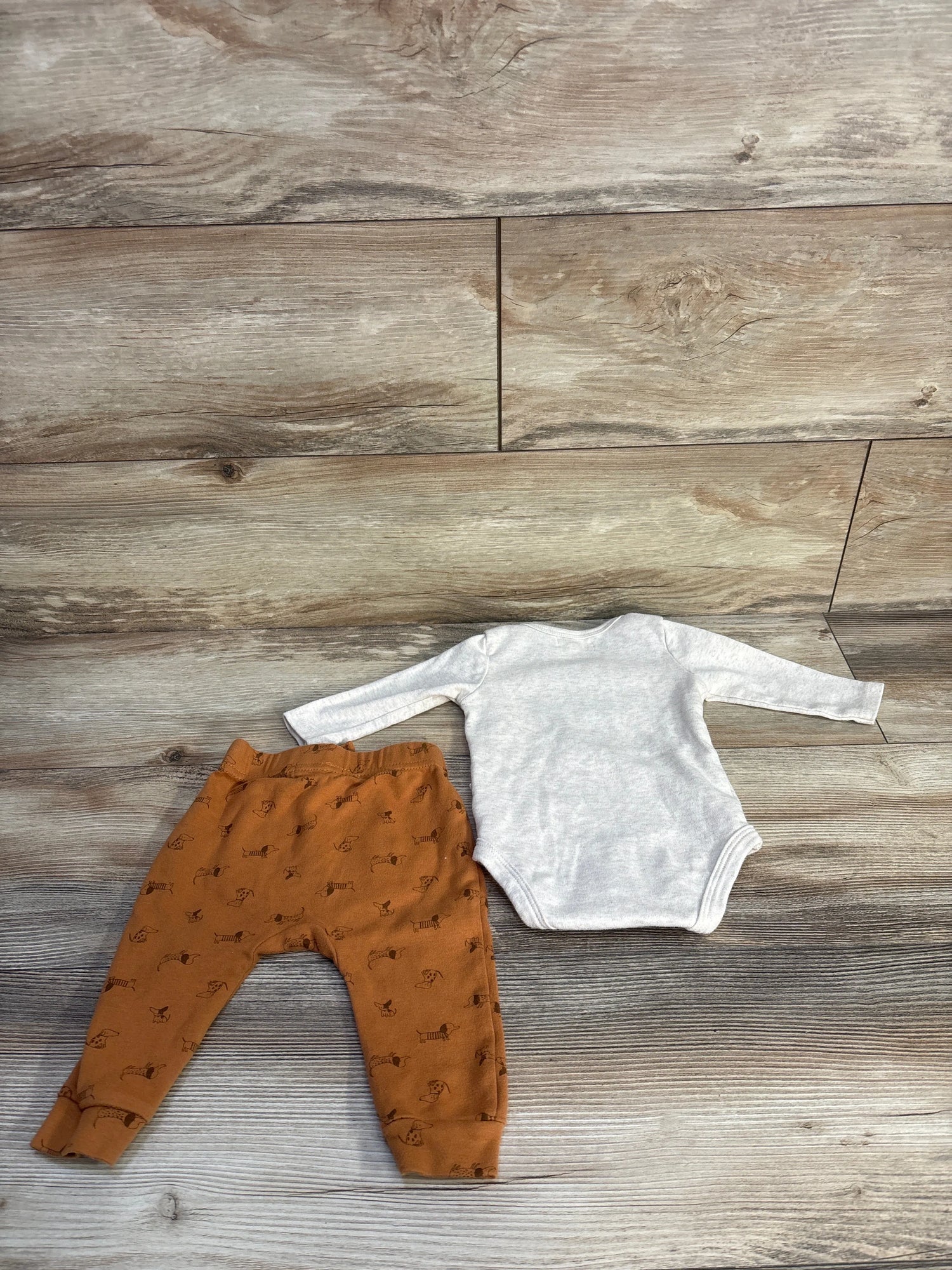 Rabbit + Bear Organic 2pc Daddy's Best Friend Bodysuit & Pants Set Beige sz 3-6m