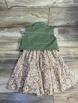 Little Lass 2pc Floral Dress & Vest Set Pink sz 5T