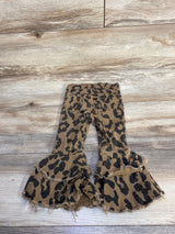 Raw Edge Leopard Print Bell Bottoms Brown sz 12-18m