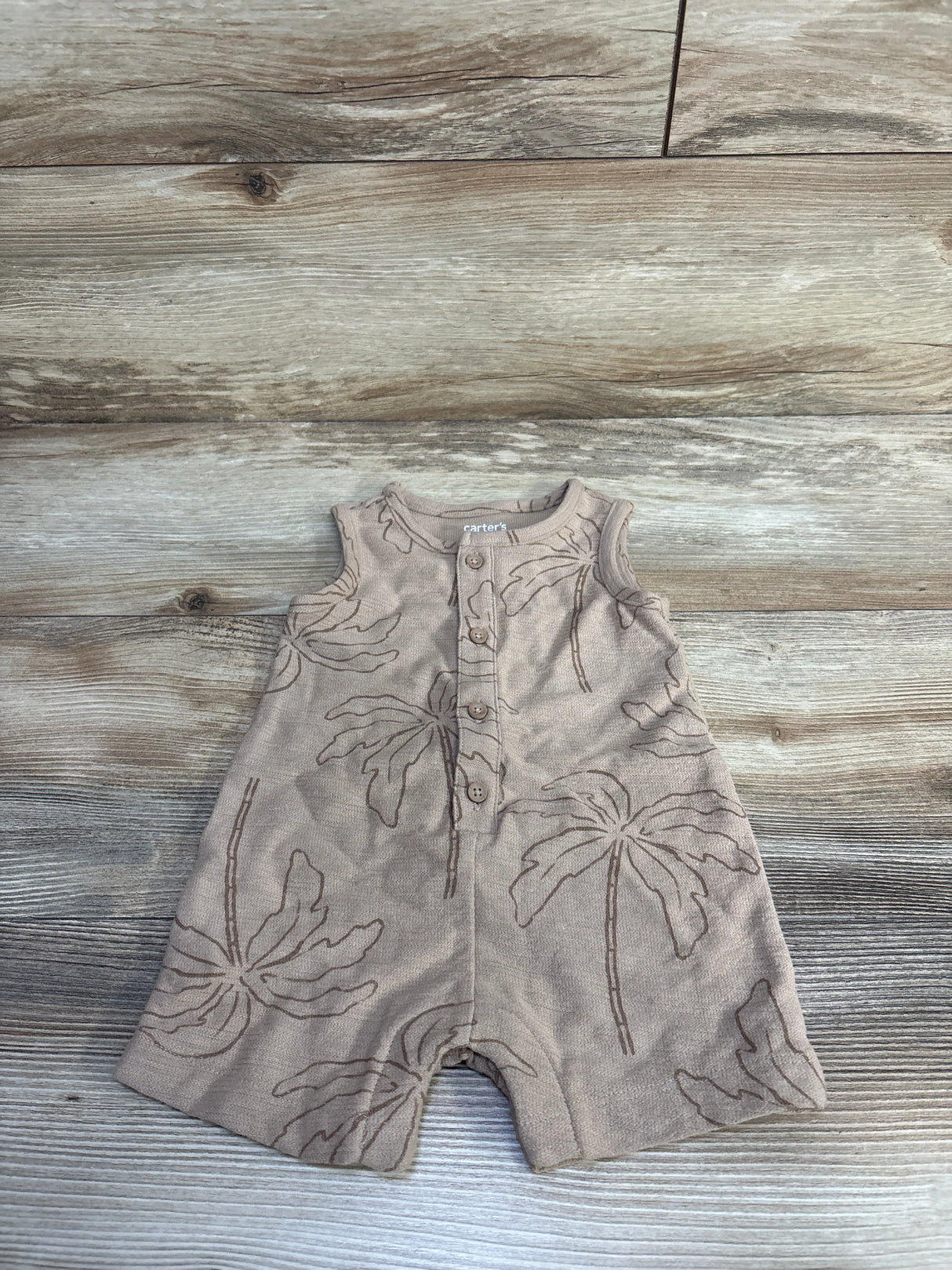 Just One You Palm Tree Tank Romper Brown sz 6m