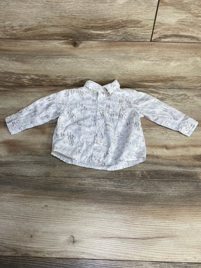 Gymboree Scenic Button-Up Shirt White sz 12-18m - Me n Mommy To Be