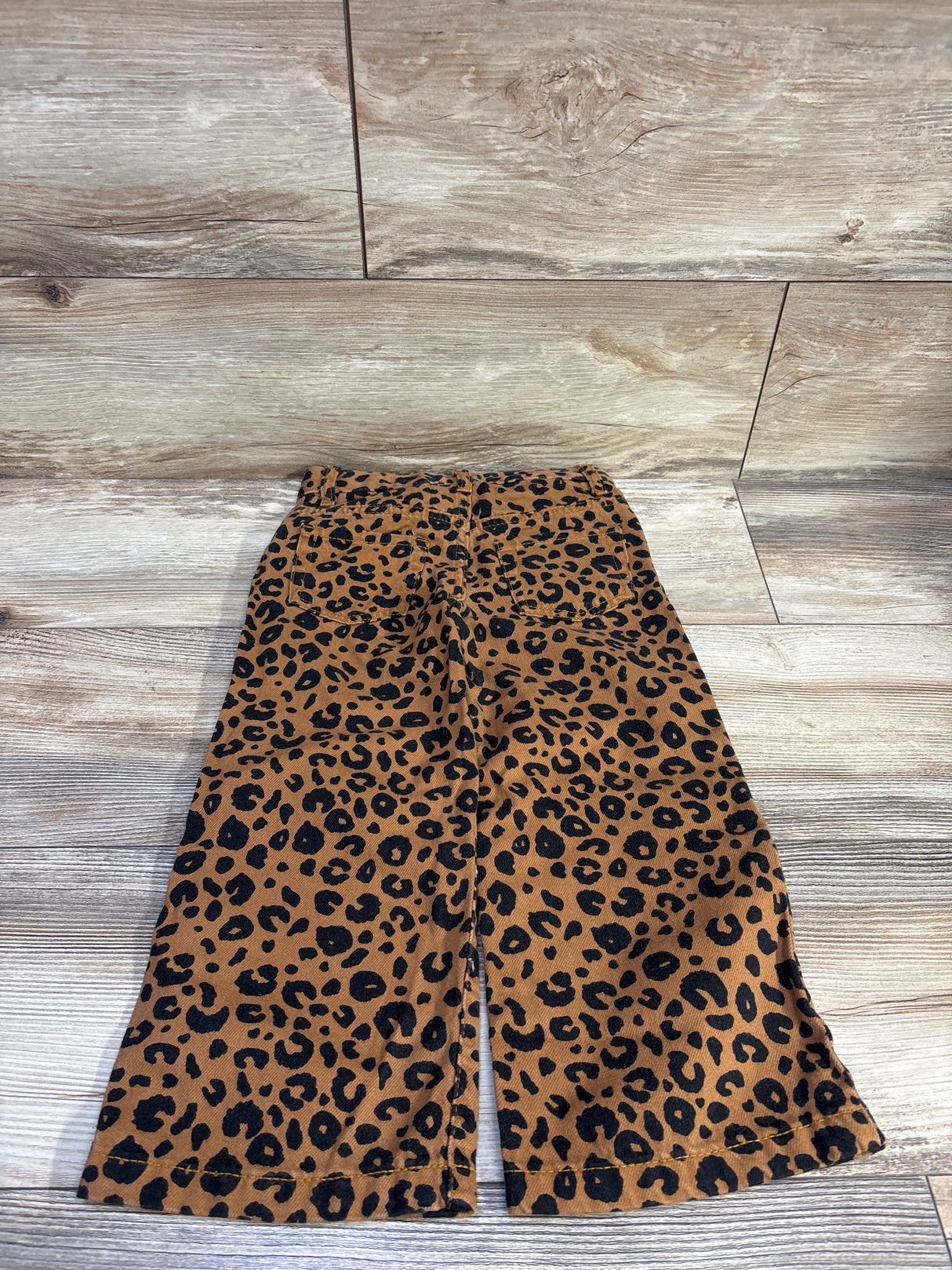 Cat & Jack Leopard Wide Leg Jeans Brown sz 4T
