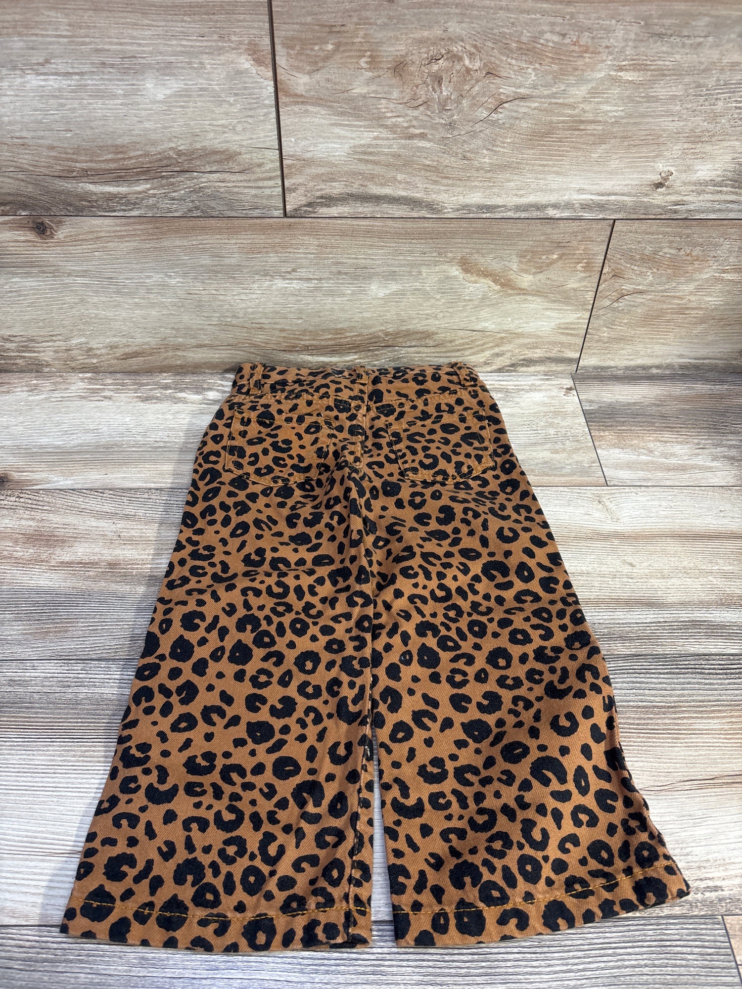 Cat & Jack Leopard Wide Leg Jeans Brown sz 4T