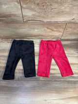 NEW First Impressions 2pc Velvet Pull On Pants Black sz 3-6m