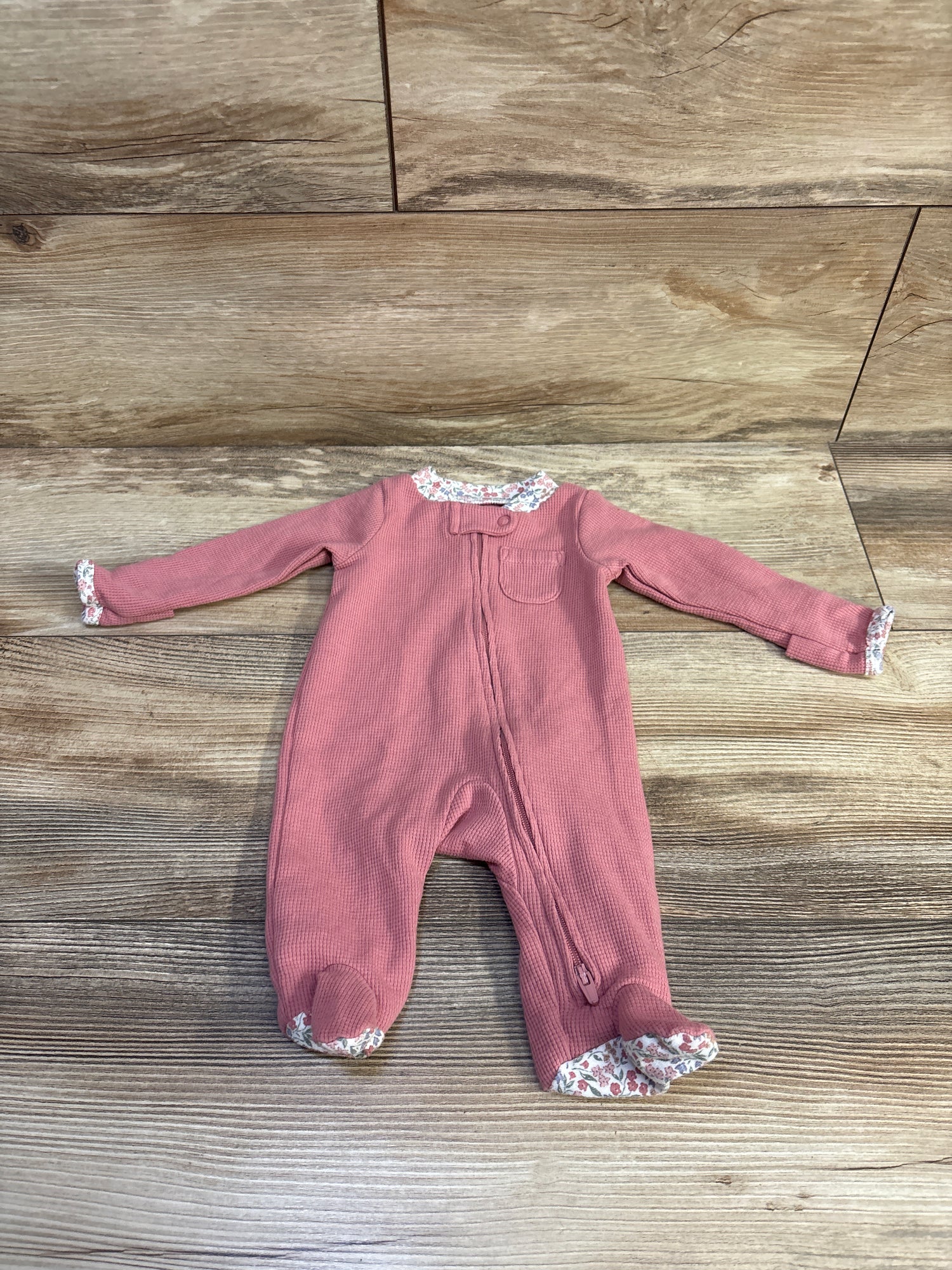 Just One You Waffle Knit Sleeper Pink sz Newborn