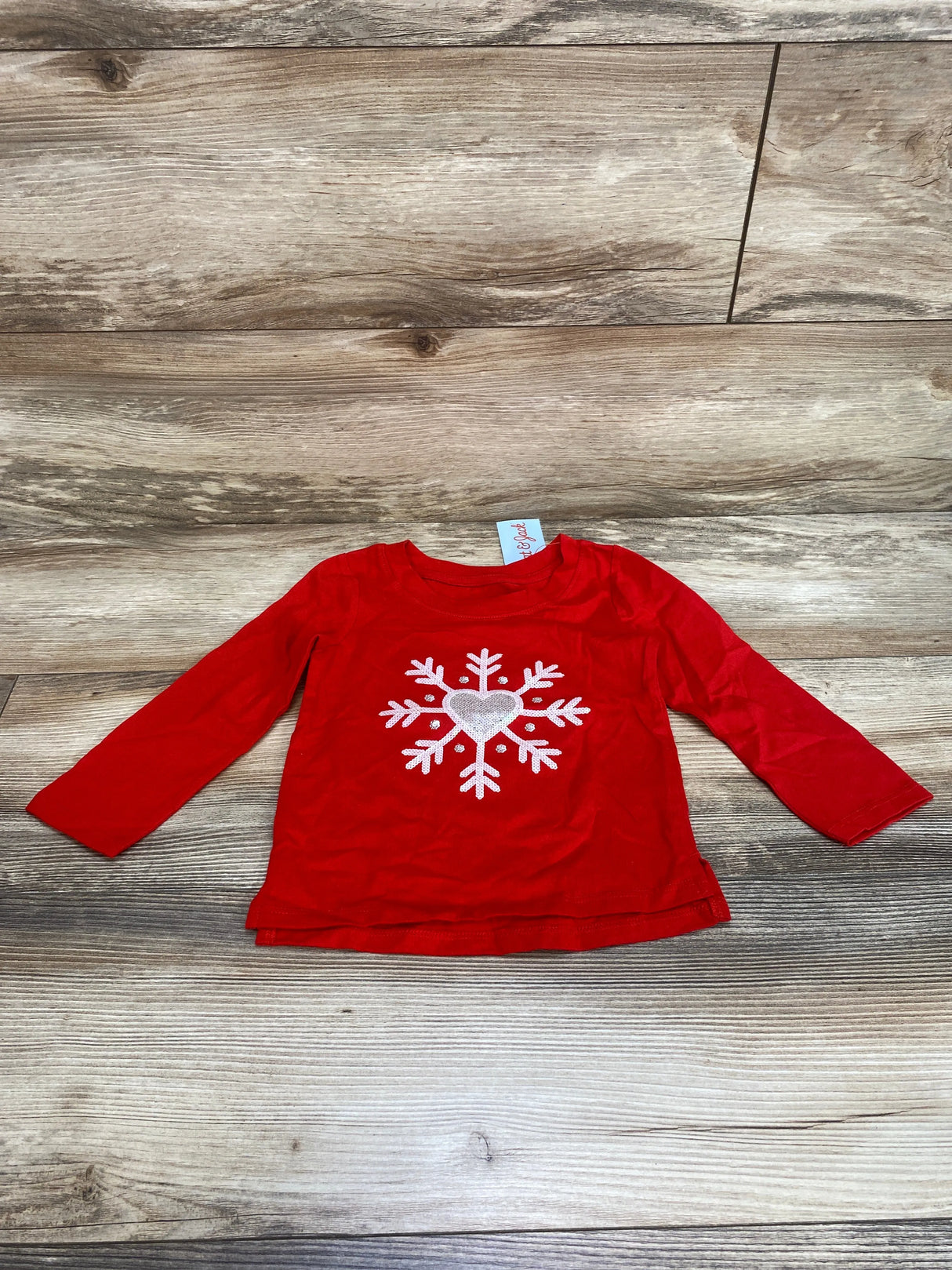 NEW Cat & Jack Sequin Snowflake Shirt Red sz 2T - Me n Mommy To Be