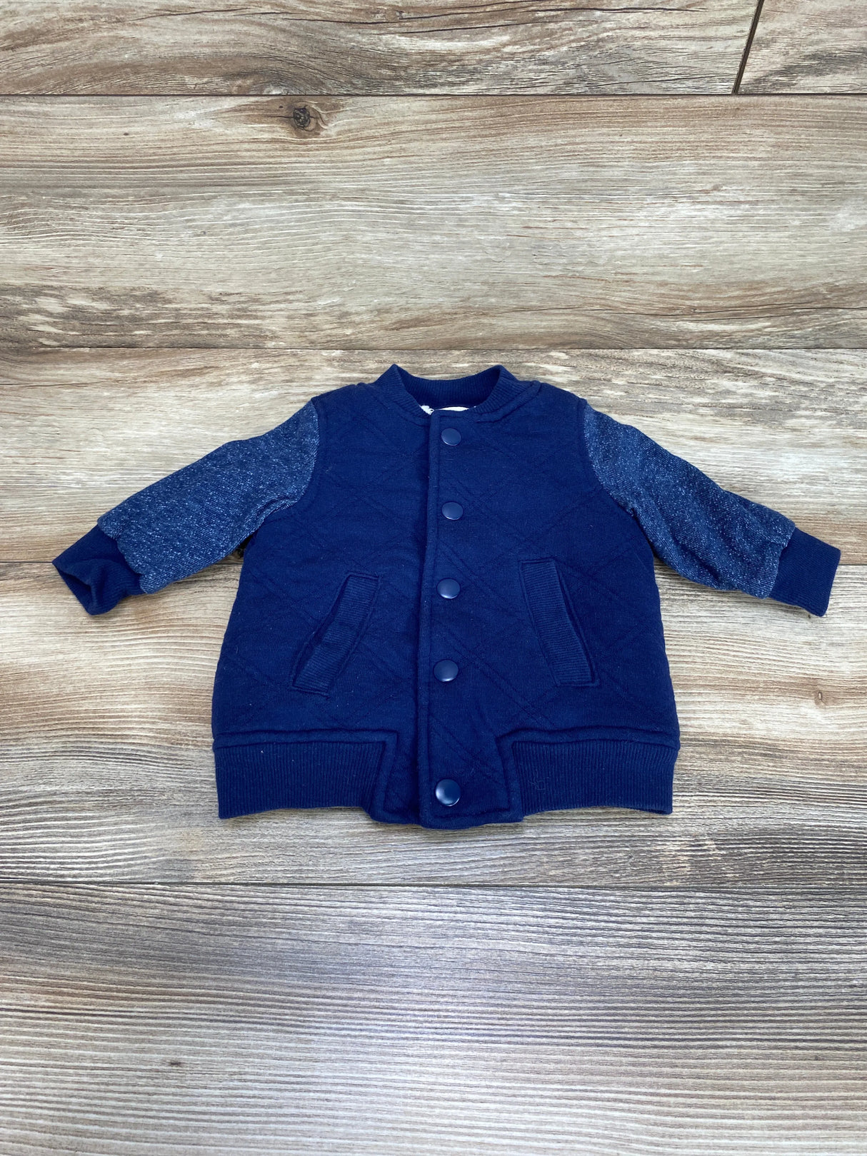 First Impressions Baby Boys Navy Quilted Varsity Jacket sz 0-3m