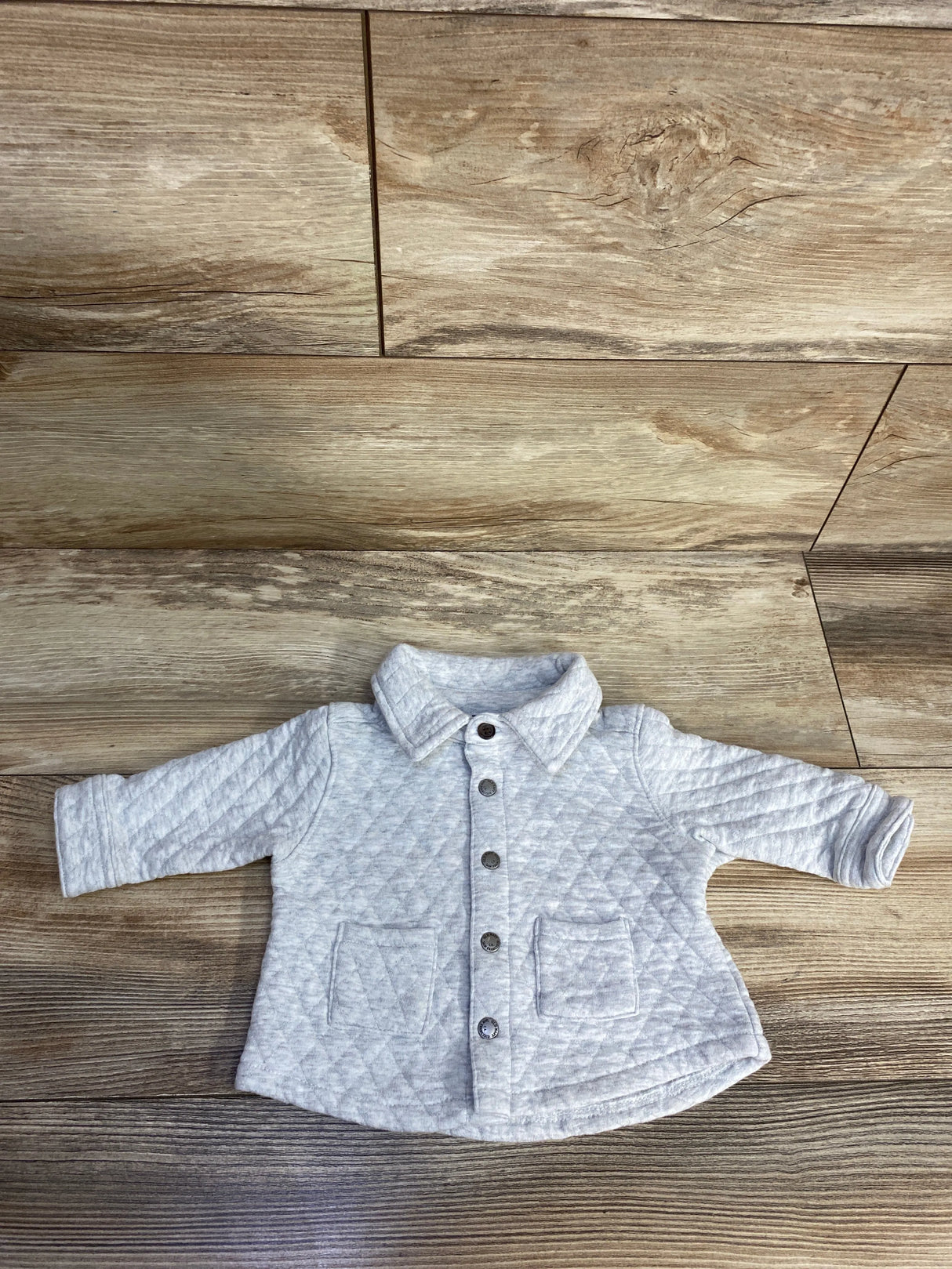 Old Navy Textured Button-Up Long Sleeve Shirt Grey sz 0-3m
