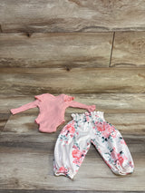Nicoxijia 2pc Hello, I'm New Here Ribbed Bodysuit & Pants Set Pink sz Newborn