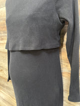 Old Navy Rib-Knit Long Sleeve Nursing Dress Black sz Medium