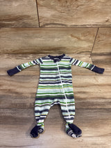 Burt's Bees Baby Striped Sleeper Blue sz Newborn