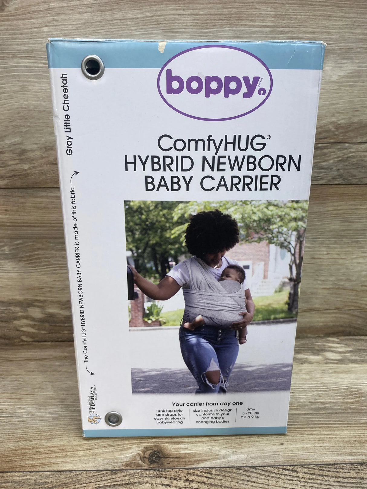 Boppy ComfyHug Hybrid Newborn Baby Carrier in Grey Leopard