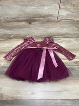 NEW Flofallzique Velvet Tulle Dress Plum sz 2T