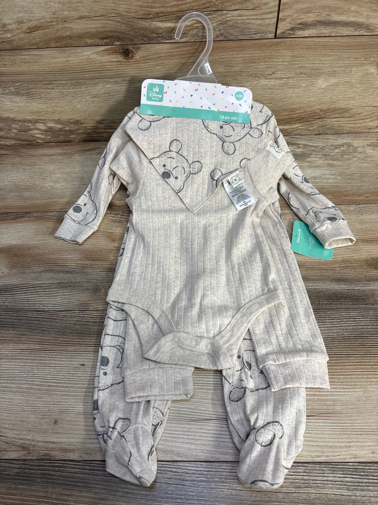NEW Disney Baby 4pc Winnie The Pooh Set Oatmeal sz 3-6m - Me n Mommy To Be