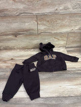 Baby Gap 2pc Zip-Up Hoodie & Joggers Set Brown sz 3-6m