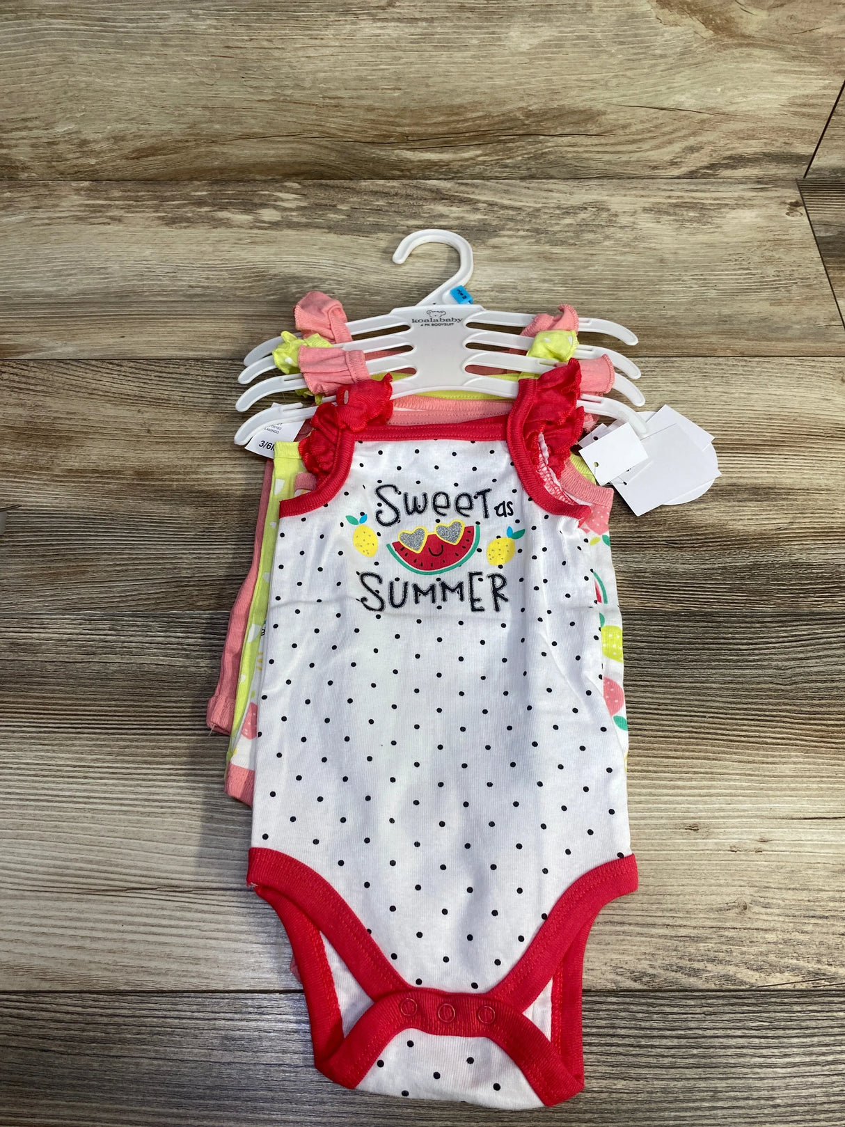 NEW Koala Baby 4pk Bodysuits White sz 3-6m