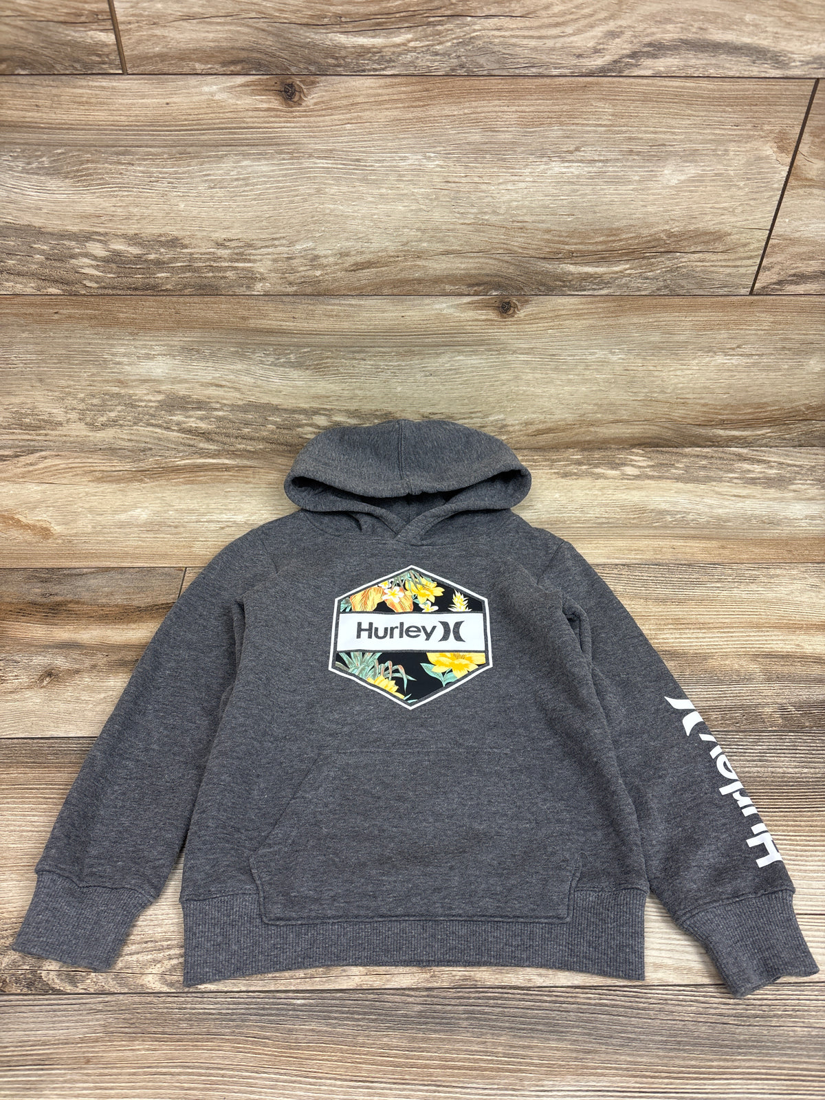 Hurley Pullover Hooded Sweatshirt Grey sz 4T