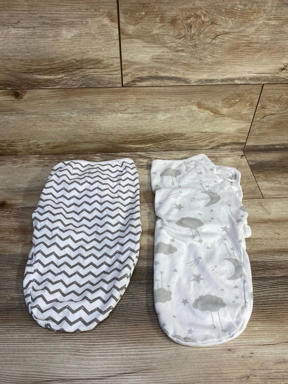 2pk Swaddle Wraps White sz Newborn