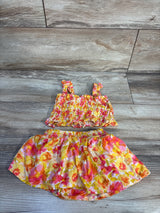 Old Navy 2pc Sleeveless Smocked Top & Skort Set Yellow sz 3-6m