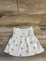 Carter's Waffle Knit Strawberry Dress White sz 4T