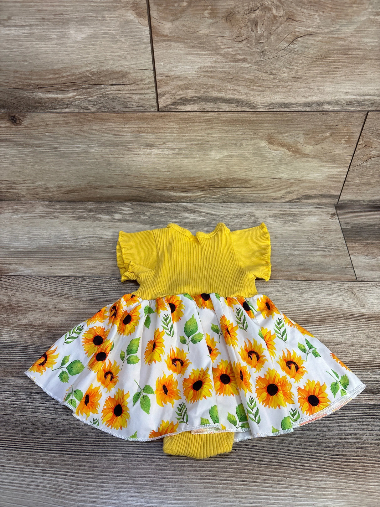 Sunflower Ribbed Bodysuit Dress Yellow sz 12-18m