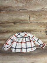 Zara Plaid Oversized Shirt Ecru sz 12-18m