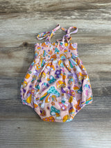 Tullabee Smocked Bamboo Mushroom Bubble Romper sz 3-6m