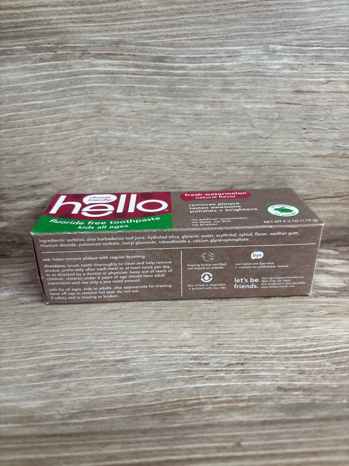 NEW hello Kids' Fluoride Free Toothpaste - Watermelon - 4.2oz