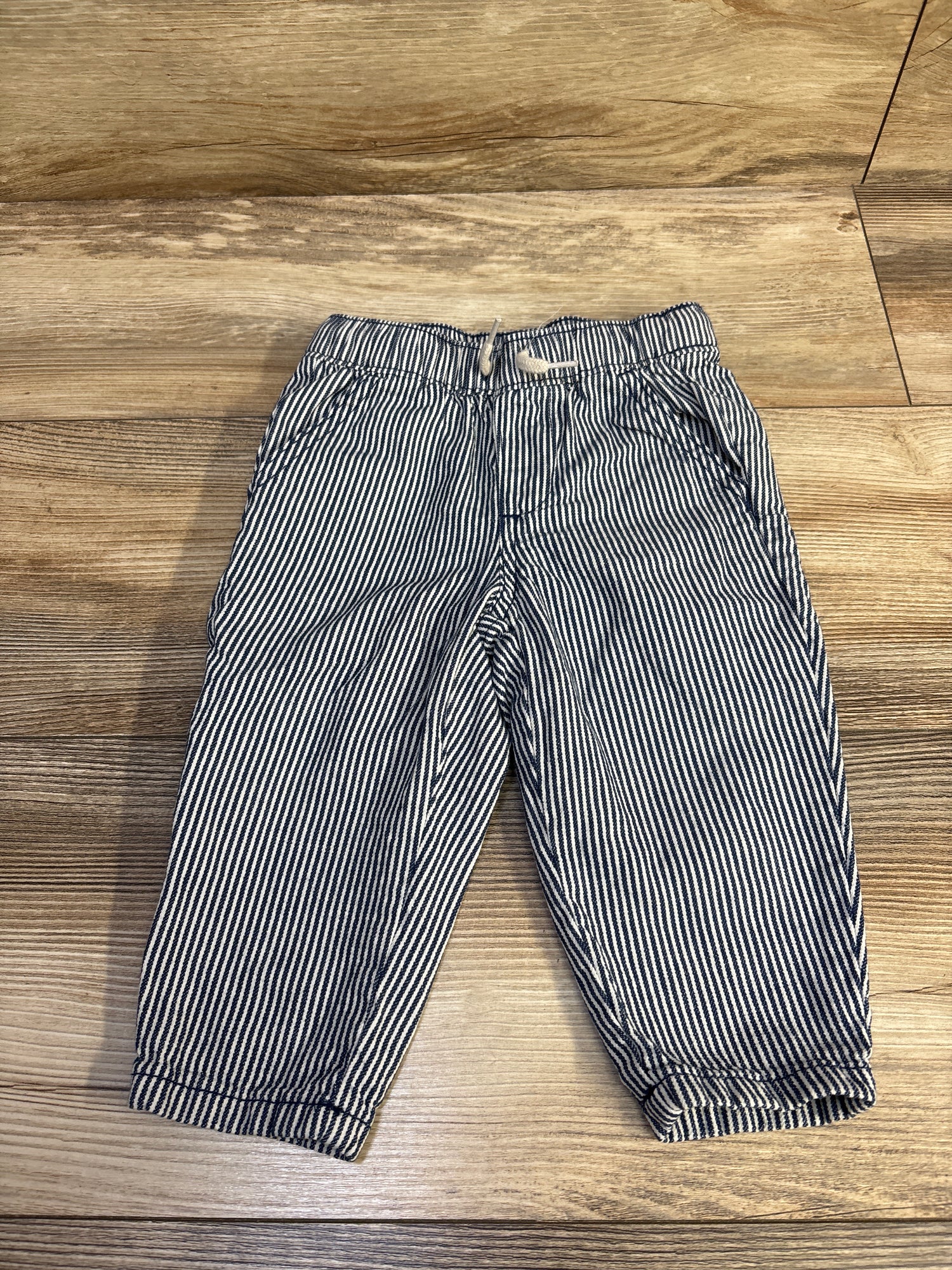Old Navy Striped Barrel Leg Drawstring Pants Blue sz 12-18m