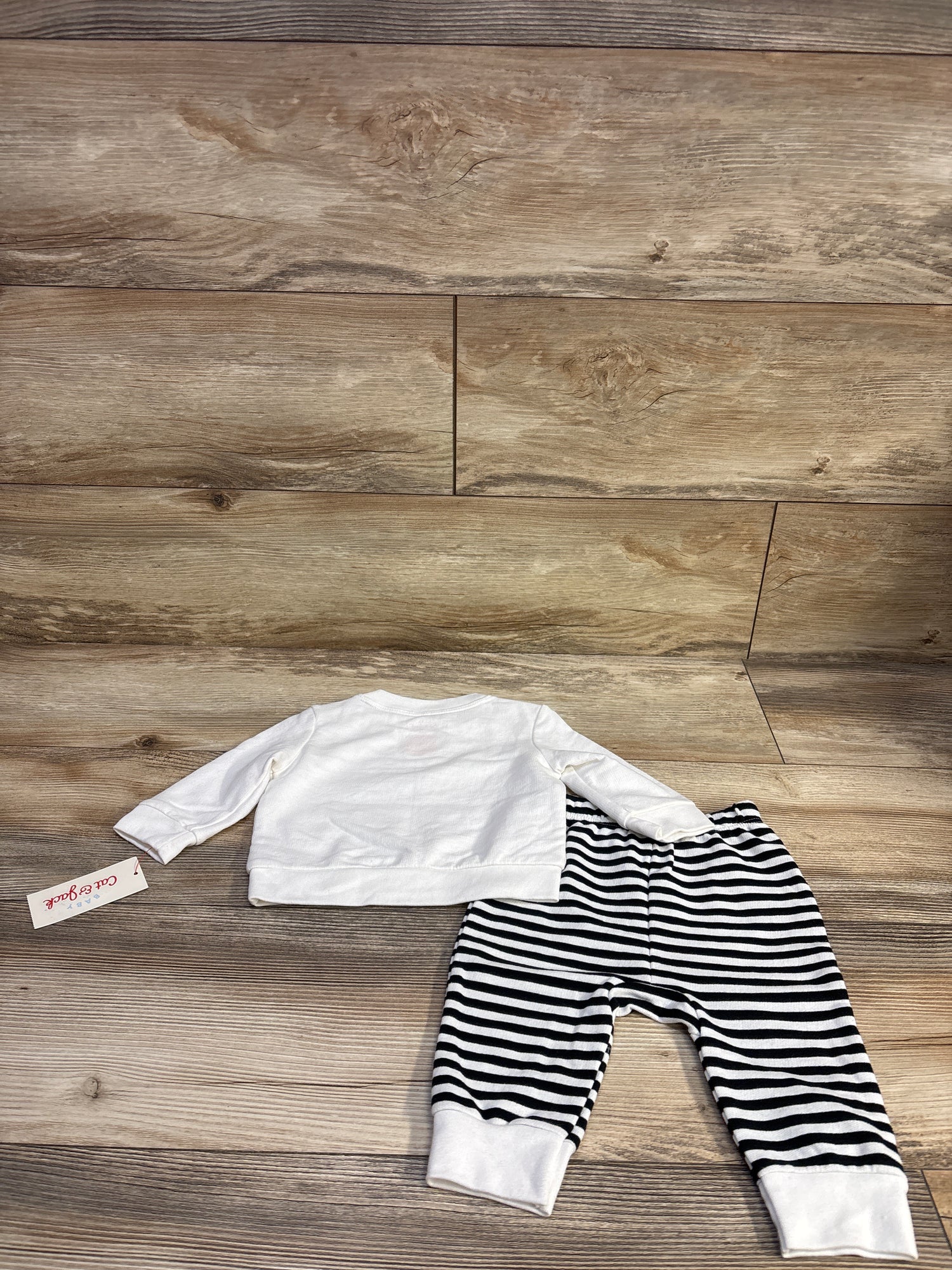 NEW Cat & Jack 2pc Halloween Dog & Cat Trick-Or-Treating Sweatshirt & Jogger Set White sz 3-6m