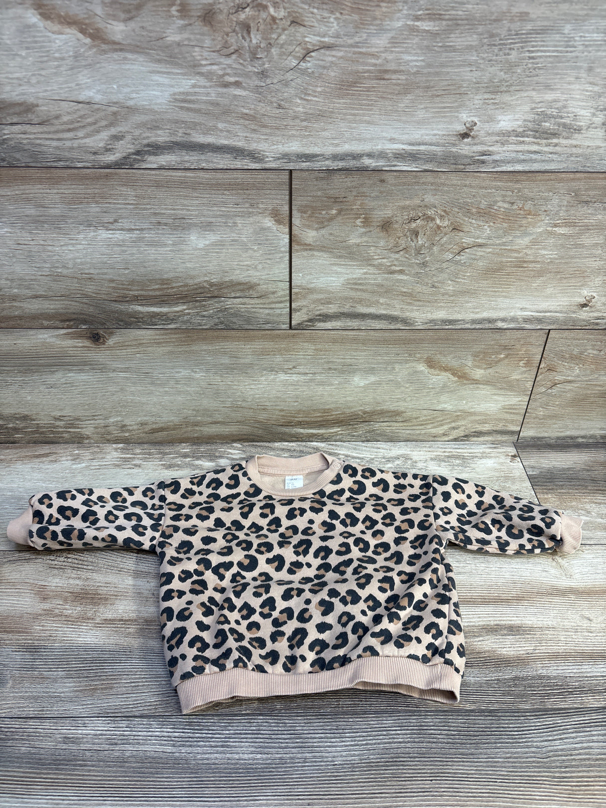 H&M Leopard Pullover Sweatshirt Beige sz 9m
