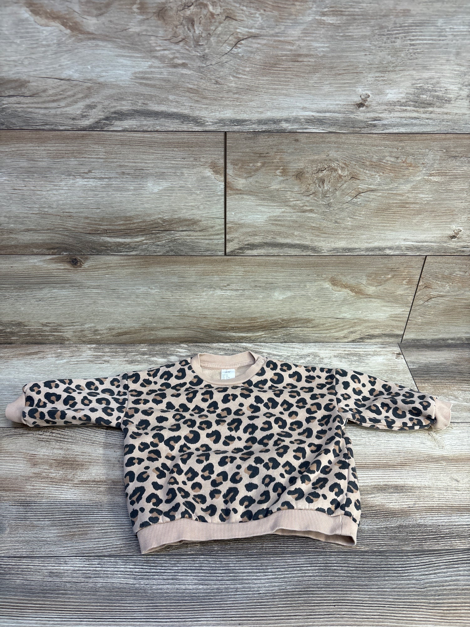H&M Leopard Pullover Sweatshirt Beige sz 9m