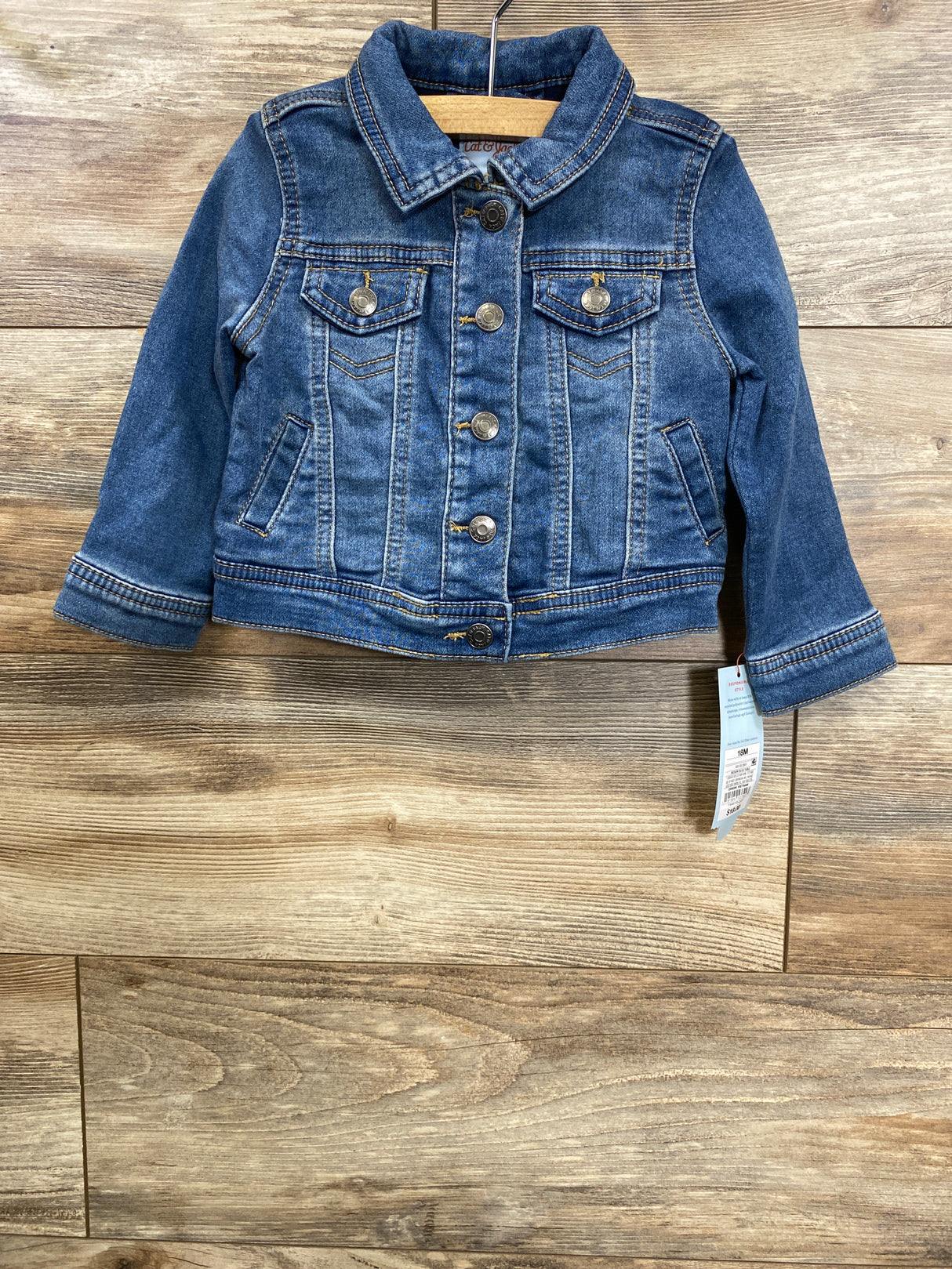 NEW Cat & Jack Denim Jacket Blue sz 18m