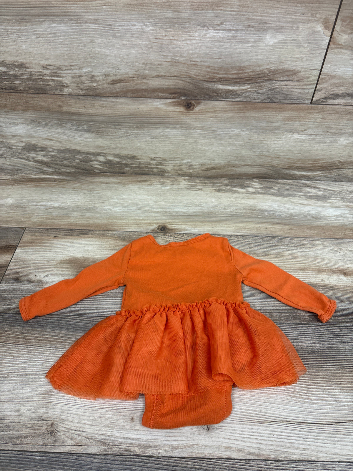Old Navy Long Sleeve Pumpkin Tulle Bodysuit Dress Orange sz 3-6m