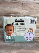NEW Kirkland Signature Diapers, 96ct Size 1
