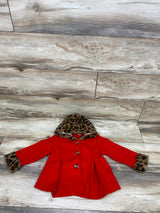 PatPat Plush Hood Fleece Pea Coat Red sz 18m